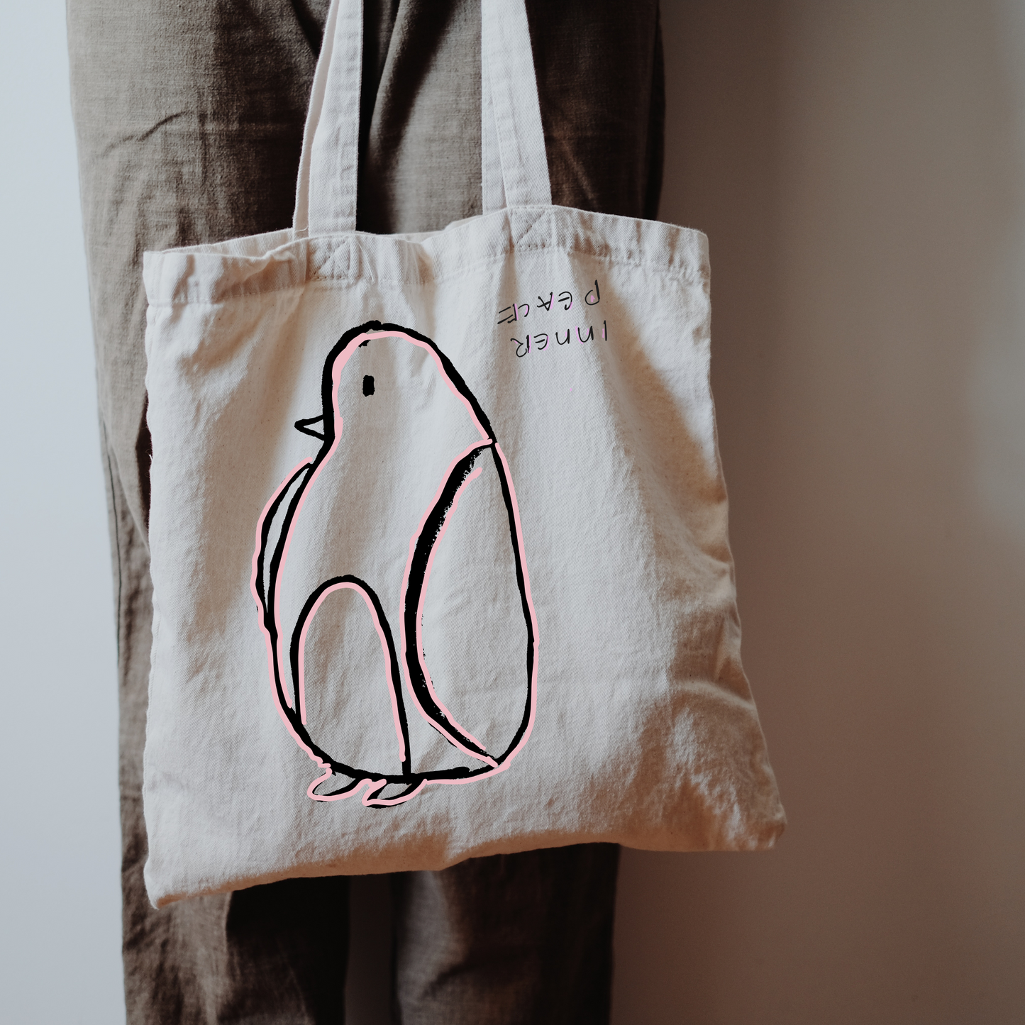 Inner Peace Pigeon tote bag