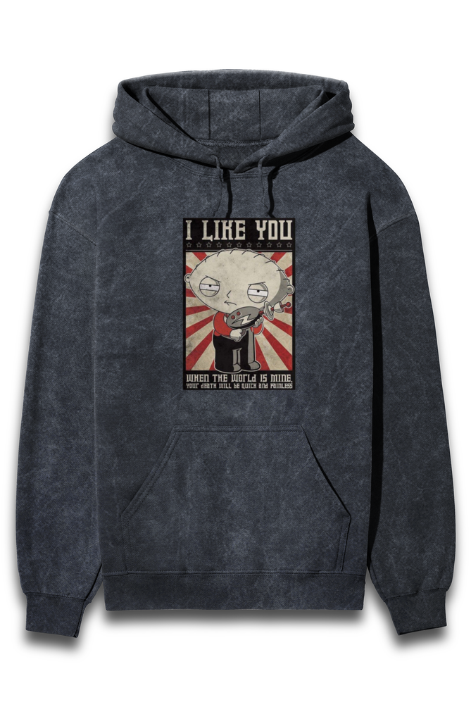 STEWIE GRIFFIN unisex acid wash Hooded Sweatshirt