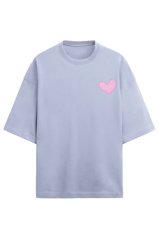 Pink heart 💕 Unisex Terry Oversized T-Shirt