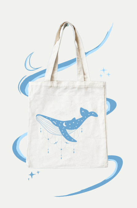 Blinged Out Shark Zipper Tote Bag