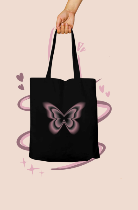 Butterfly Glow Zipper Tote Bag - Flutter in Style 🦋