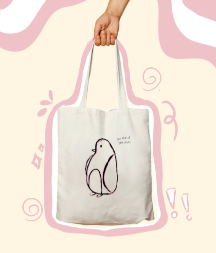 Inner Peace Pigeon tote bag